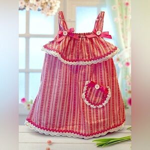 Vintage-Inspired Handcrafted 3pc Toddler Outfit – Size 4T